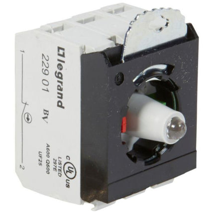 023015Legrandوحدة فرعية زر مضاء Osmoz NO+NC أخضر 230V