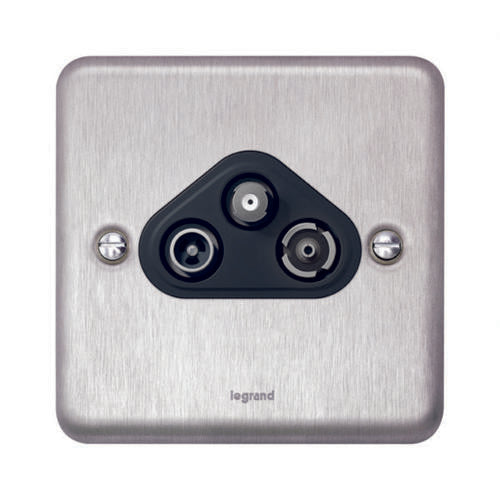 833043Legrandمقبس Synergy Authentic TV-R-SAT من الفولاذ المقاوم للصدأ المصقول 833043