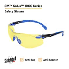 500511312718883Mنظارات 3M Solus 1000 الواقية S1103SGAF عدسات عنبر مضادة للضباب