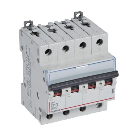408146Legrandقاطع دارة Legrand MCB DX3 6000A ثنائي 4 أقطاب 13A منحنى D