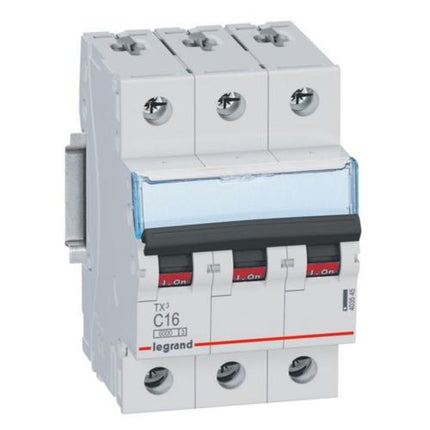 403545Legrandقاطع دائرة Legrand MCB TX3 6000A ثلاثي الأقطاب 16A منحنى C