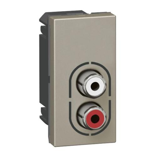 572495LegrandLegrand Arteor مقبس RCA مزدوج وحدة واحدة صوت شامبانيا