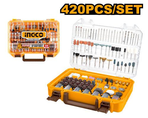 AKMG4208INGCOمجموعة أكسسوارات الحفر الصغير AKMG4208 420 قطعة كاملة