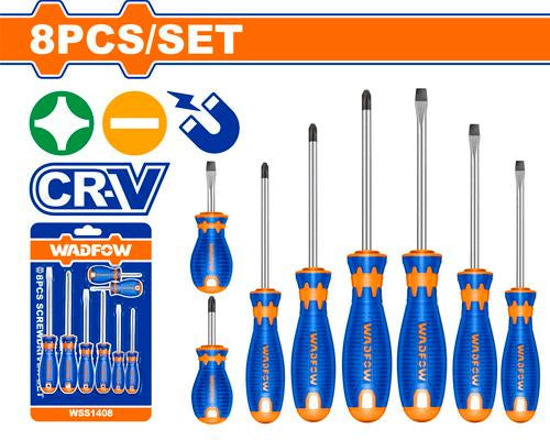 WSS1408Wadfowمجموعة مفكات 8 قطع WADFOW CR-V