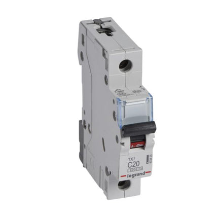 403435Legrandقاطع دائرة ليجراند TX3 بسعة 6000A أحادي القطب 20A منحنى C