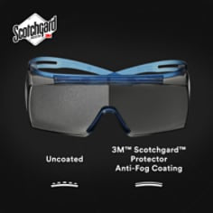 500511312790993Mنظارات الأمان 3M SecureFit 3700 سلسلة معابد زرقاء مضادة للضباب