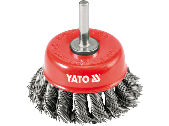 YT-4752Yatoفرشاة الكوب YATO YT-4752 بعمود سلك فولاذي ملتوي 75 مم