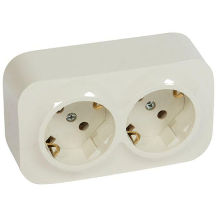 782443Legrandمقبس فوريكس الألماني المعياري 2x2P+E تركيب سطحي 16A 250V عاجي