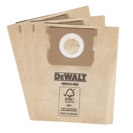 DXVA194203DEWALTأكياس غبار ديوالت فاكيوم DXVA19-4203 ثلاثية