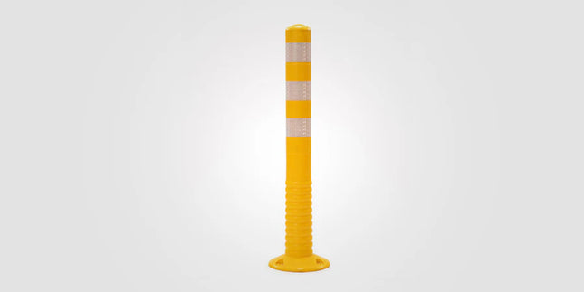 Yellow Warning Post Safety Marker Road Traffic