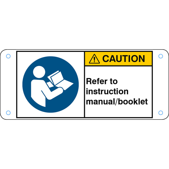 ISO Safety Sign  Refer to instruction manual booklet