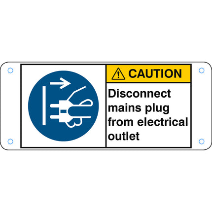 ISO Safety Sign  Disconnect mains plug from electrical outlet