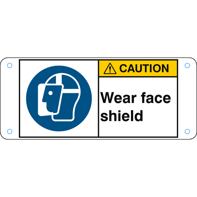 ISO Safety Sign  Wear face shield