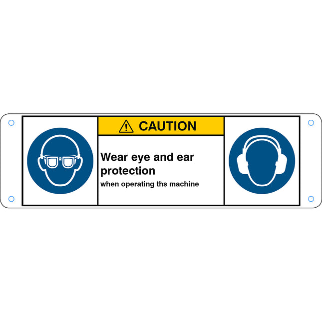 ISO Safety Sign  Wear eye protection Wear ear protection