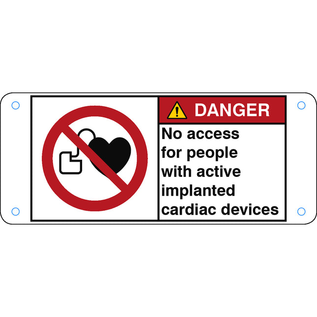 ISO Safety Sign  No access for people with active implanted cardiac devices