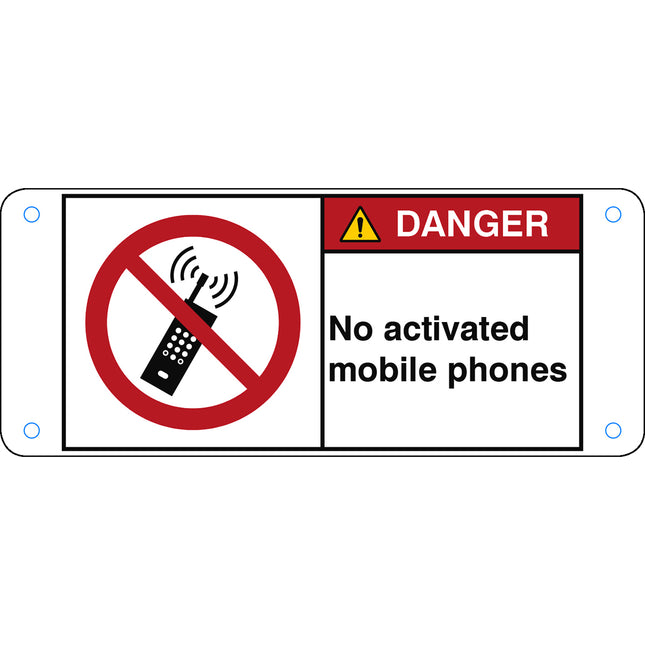 ISO Safety Sign  No activated mobile phones
