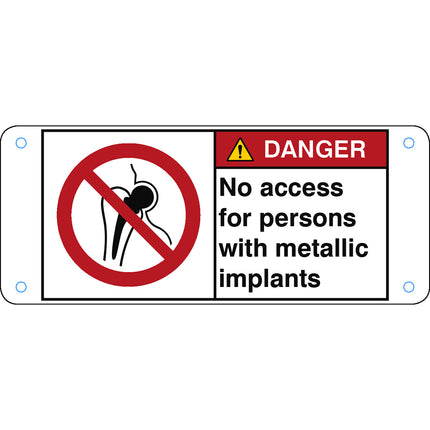 ISO Safety Sign  No access for persons with metallic implants