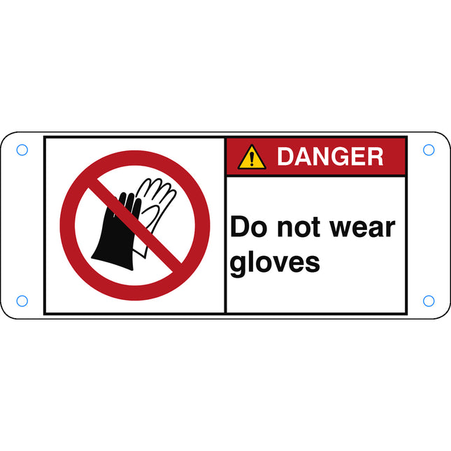 ISO Safety Sign  Do not wear gloves