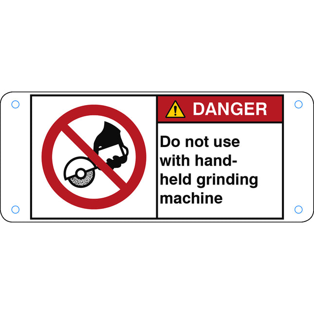 ISO Safety Sign  Do not use with handheld grinding machine