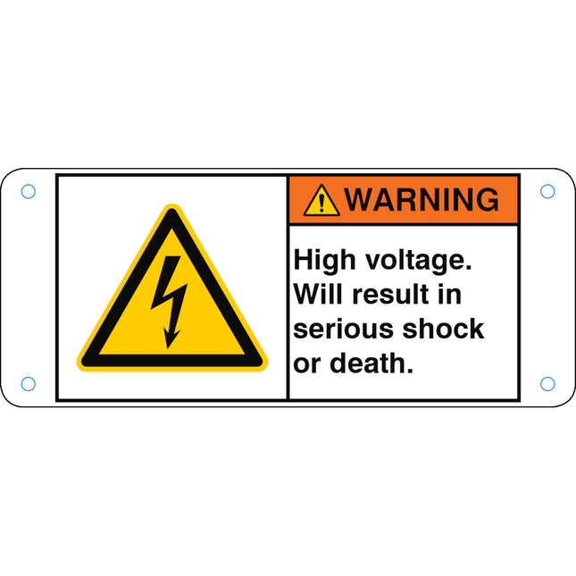 ISO Safety Sign  High voltage Will result in serious shock or death