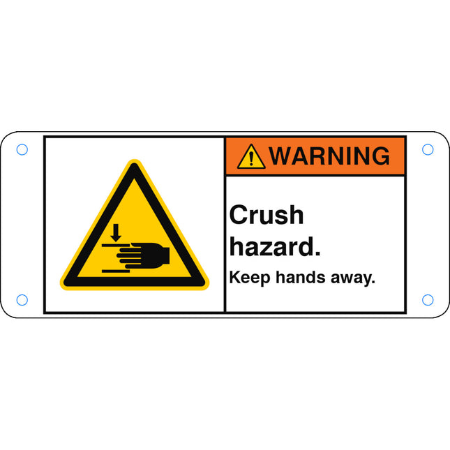 ISO Safety Sign  Crush hazard Keep hands away