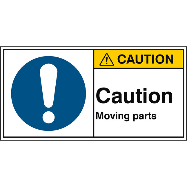 ISO Safety Sign  Caution Moving parts