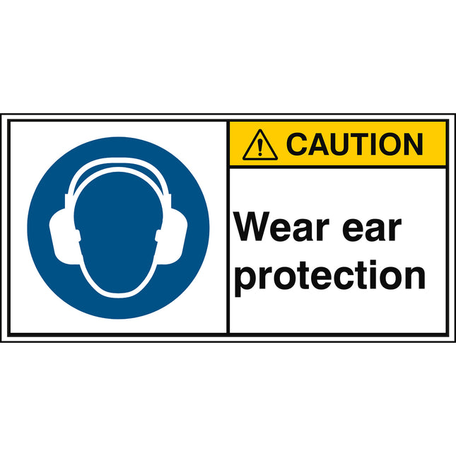 ISO Safety Sign  Wear ear protection