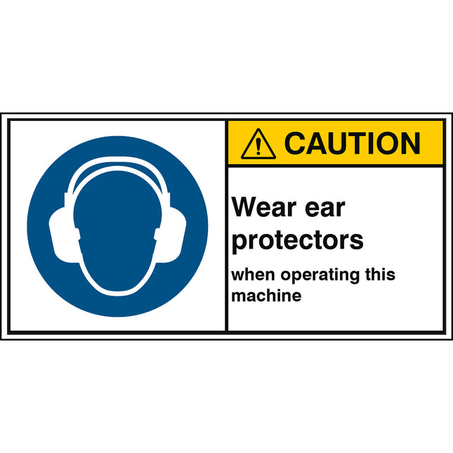 ISO Safety Sign  Wear ear protection