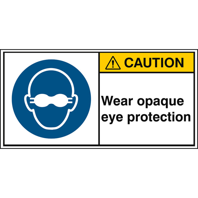 ISO Safety Sign  Wear opaque eye protection