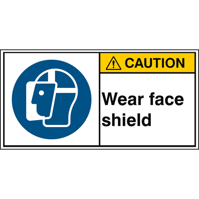 ISO Safety Sign  Wear face shield