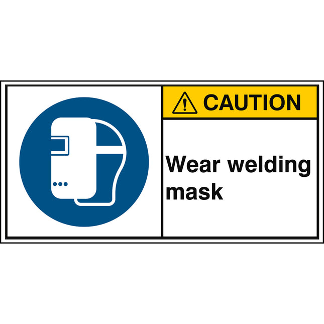 ISO Safety Sign  Wear welding mask