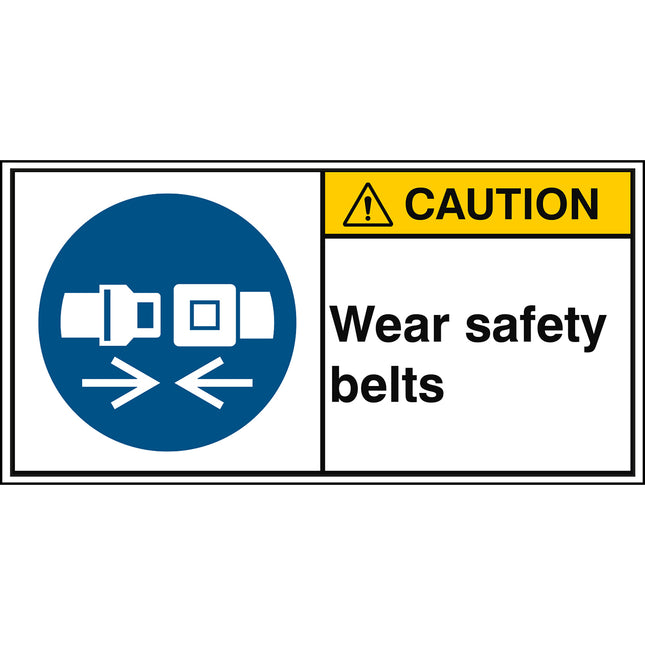 ISO Safety Sign  Wear safety belts
