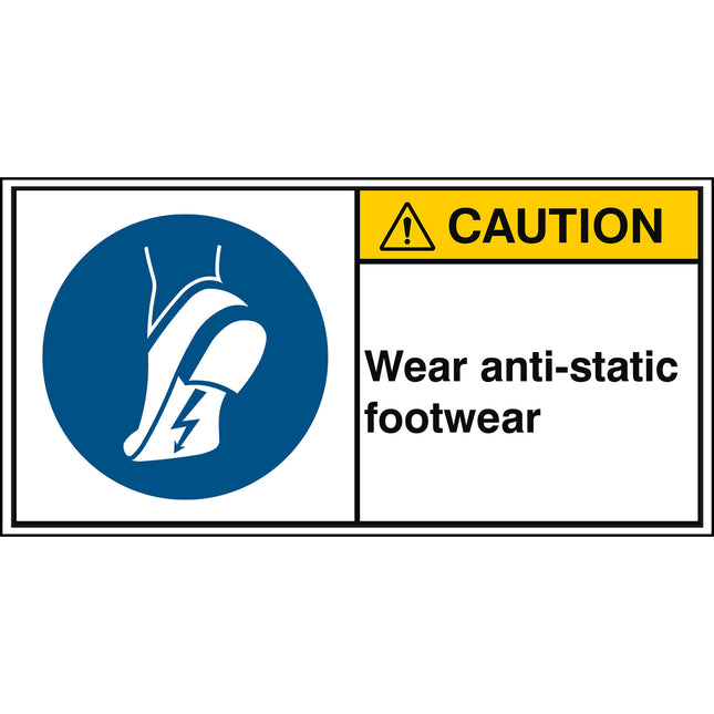 ISO Safety Sign  Wear antistatic footwear