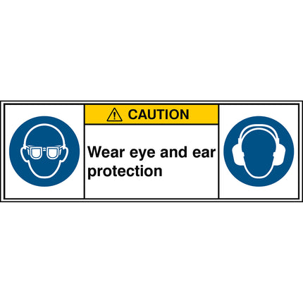ISO Safety Sign  Wear eye protection Wear ear protection