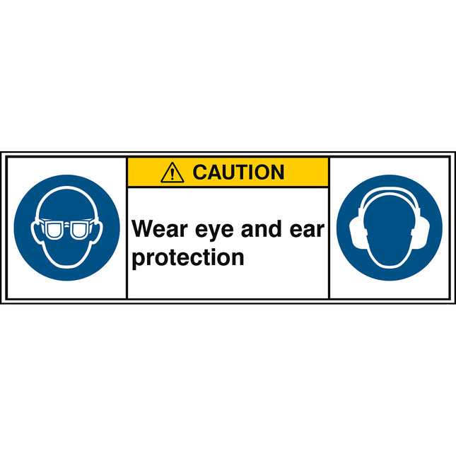 ISO Safety Sign  Wear eye protection Wear ear protection