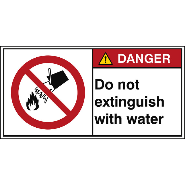 ISO Safety Sign  Do not extinguish with water