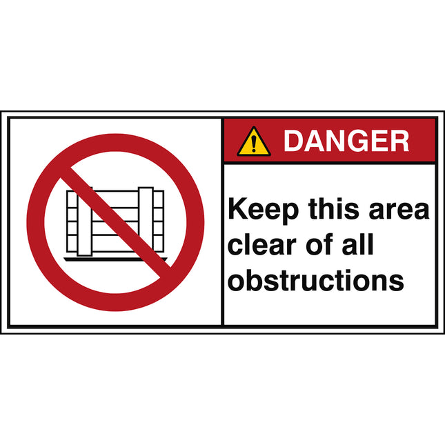 ISO Safety Sign  Keep this area clear of all obstructions