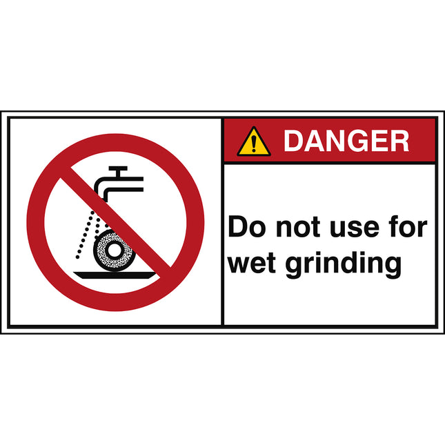 ISO Safety Sign  Do not use for wet grinding