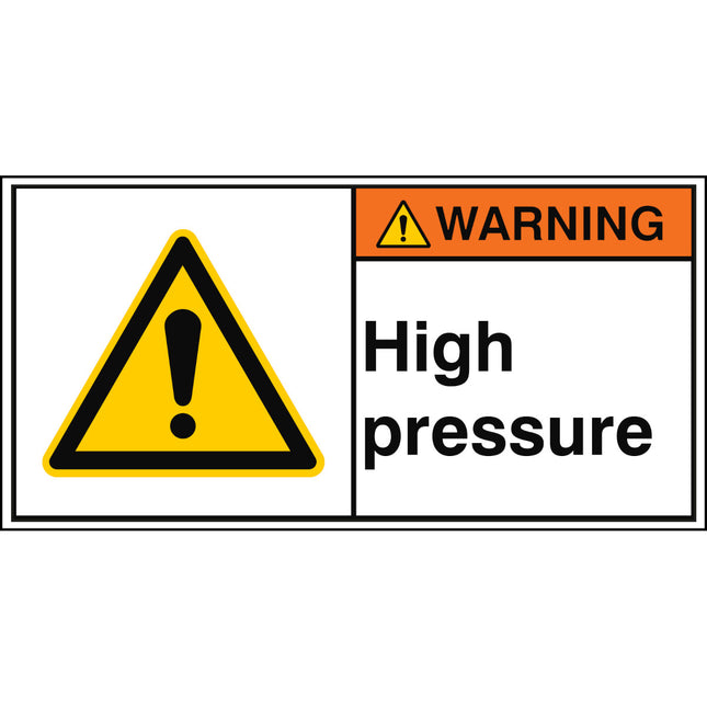 ISO Safety Sign  High pressure