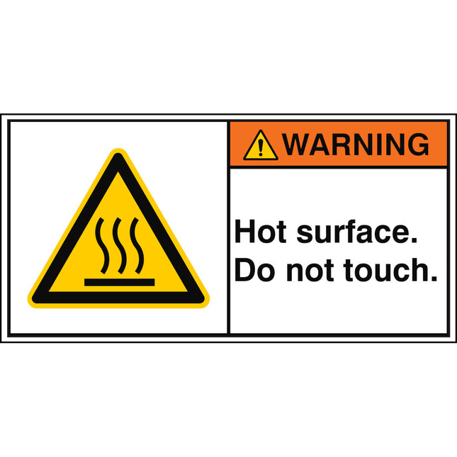 ISO Safety Sign  Hot surface Do not touch