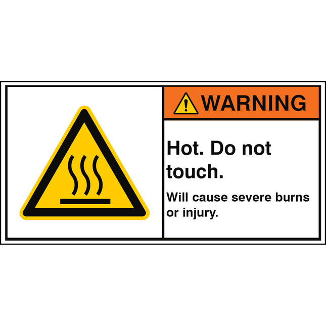 ISO Safety Sign  Hot Do not touch Will cause severe burns or injury