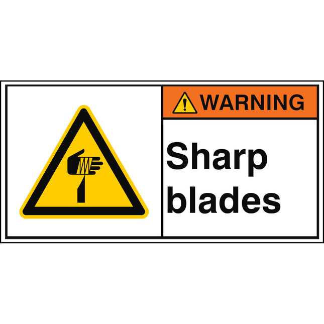 ISO Safety Sign  Sharp blades