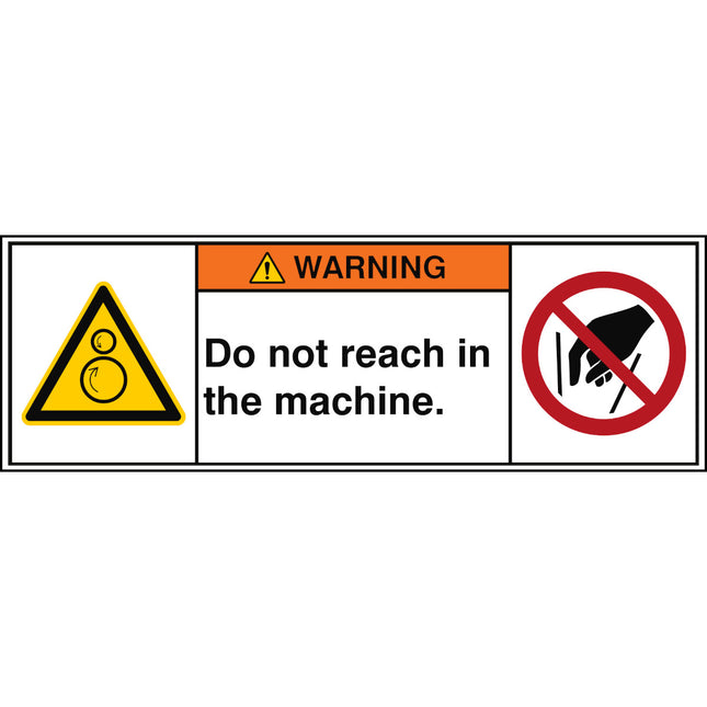 ISO Safety Sign  Do not reach in the machine