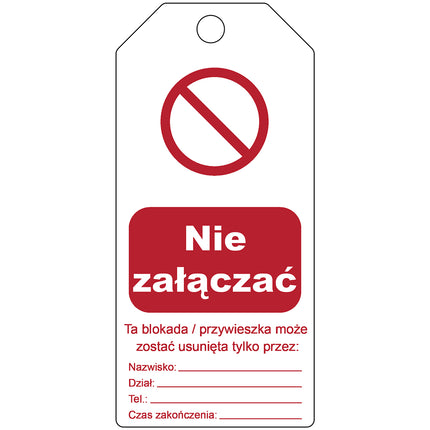 Tagout Rewritable Warning Tags