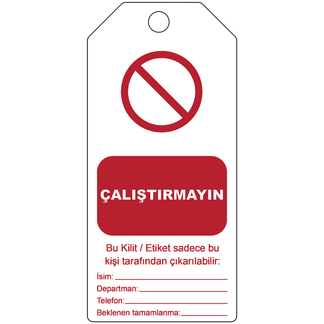 Tagout Rewritable Warning Tags