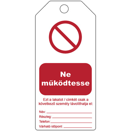 Tagout Rewritable Warning Tags