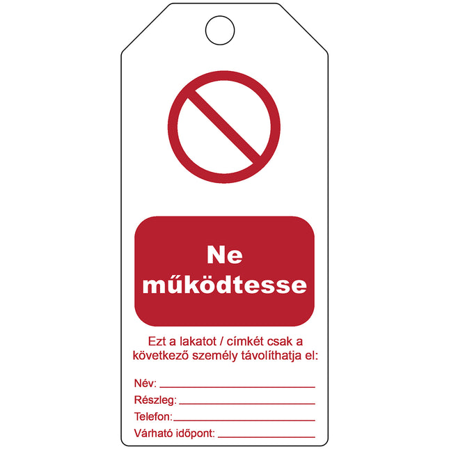 Tagout Rewritable Warning Tags