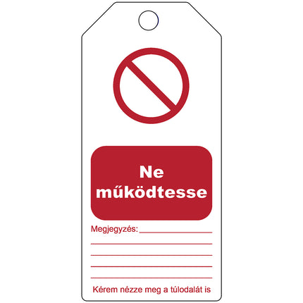 Tagout Rewritable Warning Tags
