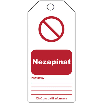 Tagout Rewritable Warning Tags