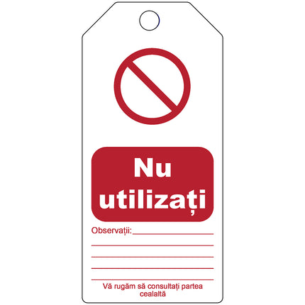 Tagout Rewritable Warning Tags